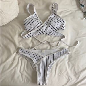 zaful striped swimsuit